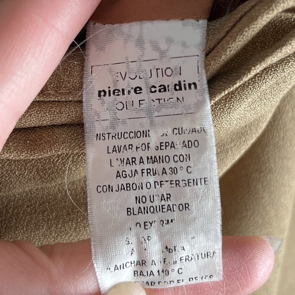 Pierre Cardin Tan Pencil Skirt Women’s 36X Mini Lined Preppy Soft Academia Work - Picture 9 of 11